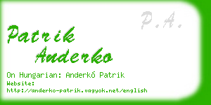 patrik anderko business card
