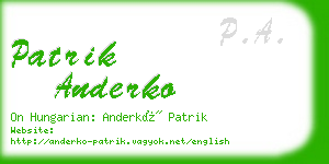 patrik anderko business card